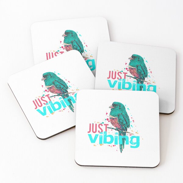 Item preview, Just Vibing – Colorful Watercolor Bird Illustration designed and sold by ArtdeGwo.