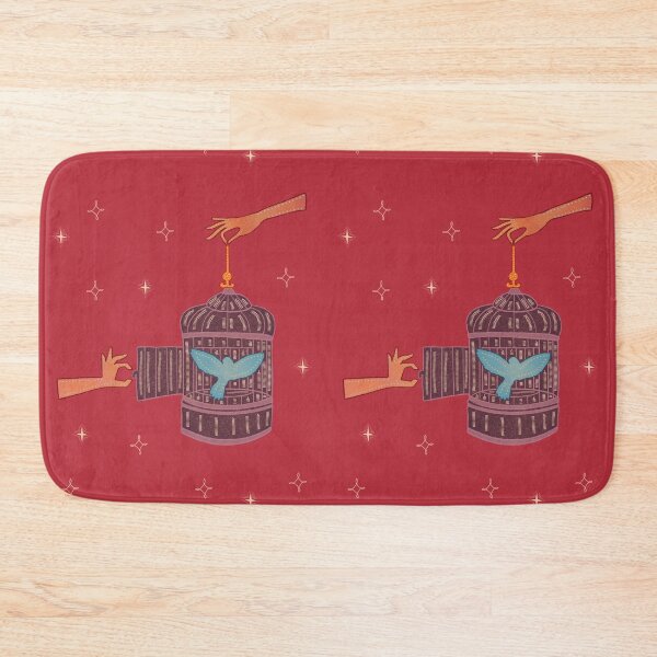 Item preview, Free Bird — Birdcage and Hands Folk Art Illustration Freedom Symbol Art designed and sold by Whimsy Moth .