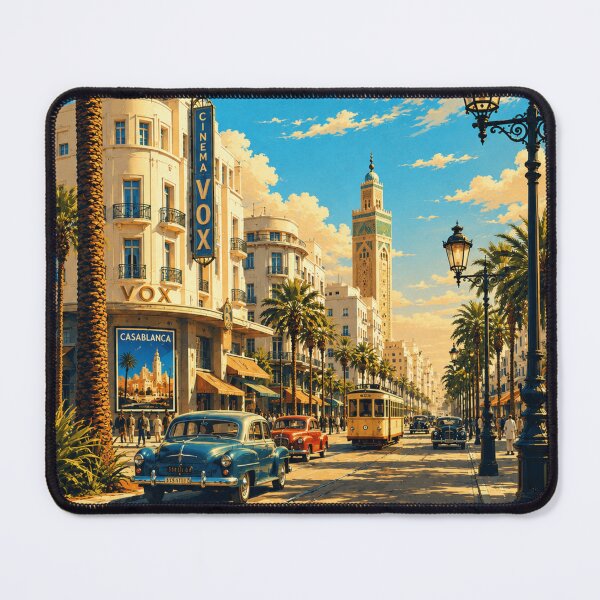 Item preview, Vintage Casablanca Morocco Travel Poster | Retro Art Deco Wall Art | Moroccan City Print designed and sold by Watchyyy.