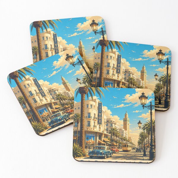 Item preview, Vintage Casablanca Morocco Travel Poster | Retro Art Deco Wall Art | Moroccan City Print designed and sold by Watchyyy.