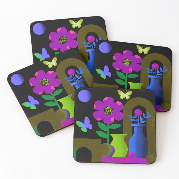Item preview, Neon Crimson Bloom | Cyber Floral Fantasy Art designed and sold by joycrysstudio.