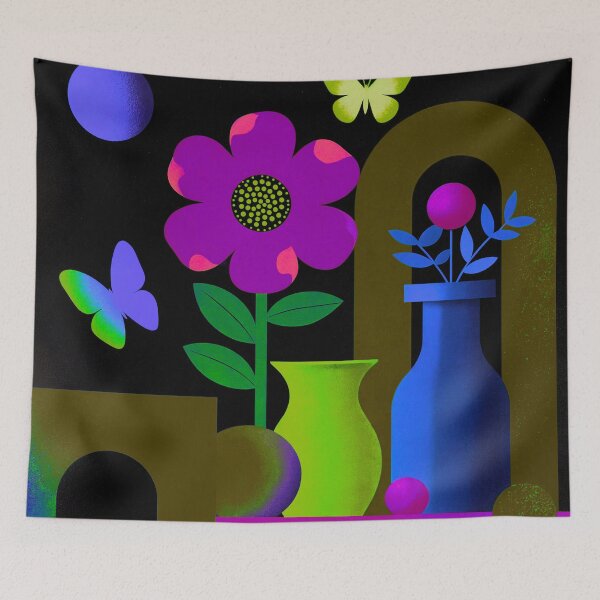 Item preview, Neon Crimson Bloom | Cyber Floral Fantasy Art designed and sold by joycrysstudio.