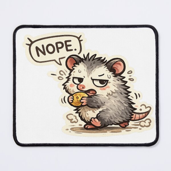 Item preview, “Nope.” Possum Kawaii Sticker designed and sold by EastEndTownie.