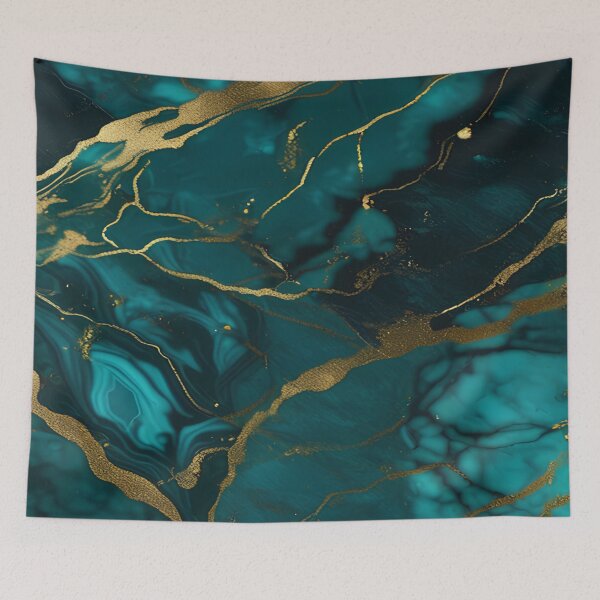 Item preview, Dark Teal Marble Texture with Gold Flecks  designed and sold by BirdsnStuff.