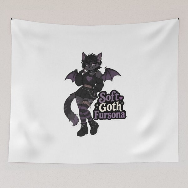 Item preview, Soft Goth Fursona Cute Dark Furry designed and sold by Furrenzy.