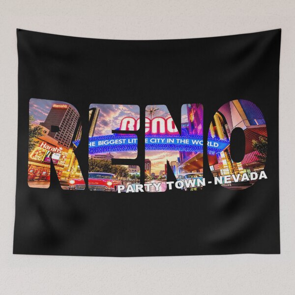 Item preview, RENO Party Town Nevada - USA Reno Arch and Casinos Lights Cars designed and sold by Adam Gormley.