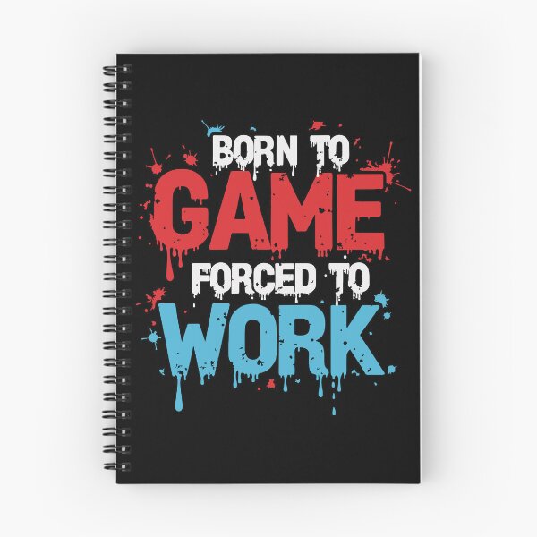 Item preview, Born To Game Forced To Work White & Red & Blue (Logo) designed and sold by Graphicfix.