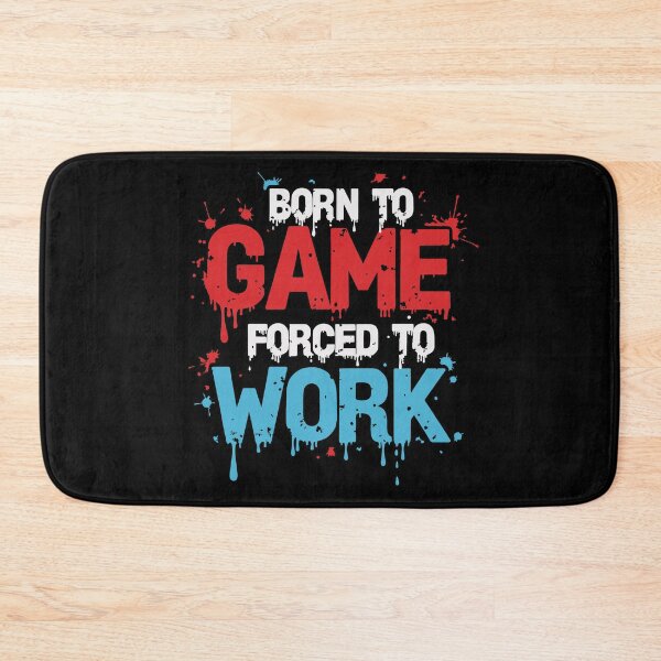 Item preview, Born To Game Forced To Work White & Red & Blue (Logo) designed and sold by Graphicfix.