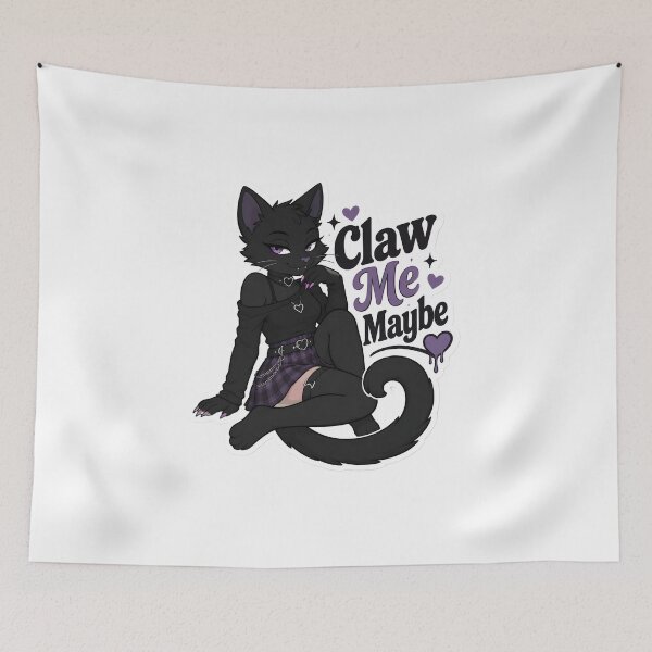 Item preview, Claw Me Maybe Flirty Black Cat Furry designed and sold by Furrenzy.
