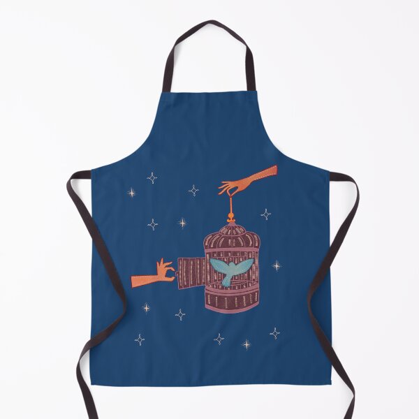 Item preview, Free Bird — Birdcage and Hands Folk Art Illustration Freedom Symbol Art designed and sold by Whimsy Moth .