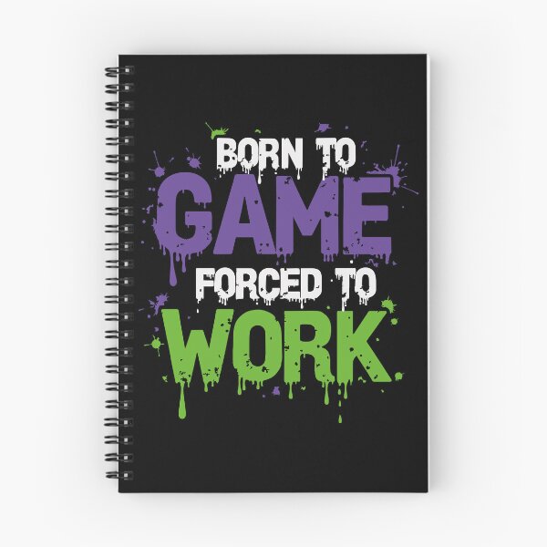 Item preview, Born To Game Forced To Work White & Purple & Green (Logo) designed and sold by Graphicfix.