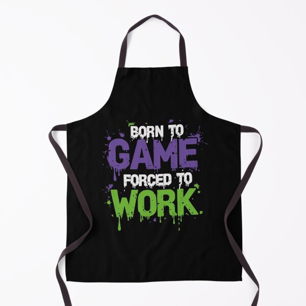 Item preview, Born To Game Forced To Work White & Purple & Green (Logo) designed and sold by Graphicfix.