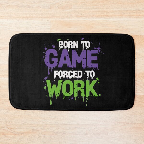 Item preview, Born To Game Forced To Work White & Purple & Green (Logo) designed and sold by Graphicfix.
