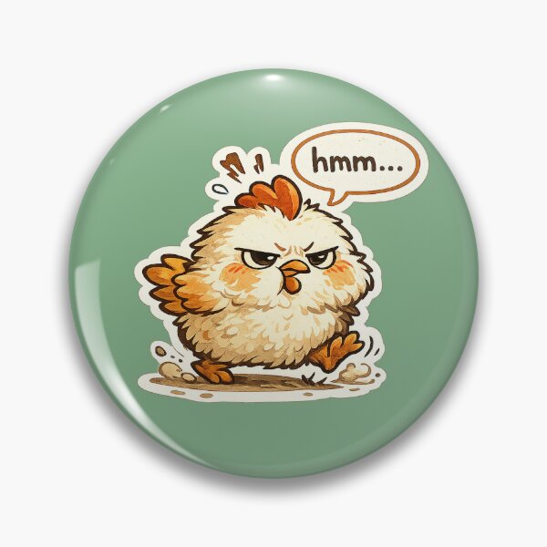 Item preview, Grumpy “Hmm…” Chicken Kawaii Sticker designed and sold by EastEndTownie.