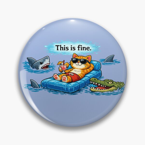 Item preview, This is fine - male cat designed and sold by LaffinLair.