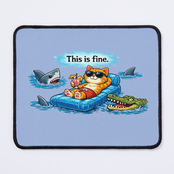 Item preview, This is fine - male cat designed and sold by LaffinLair.