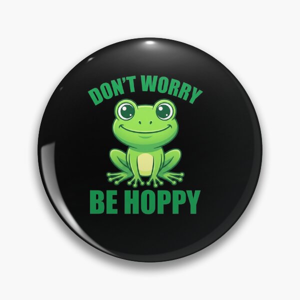Item preview, Don’t Worry Be Hoppy Cute Frog Positive Quote Art Men Women designed and sold by MiALopezArt.