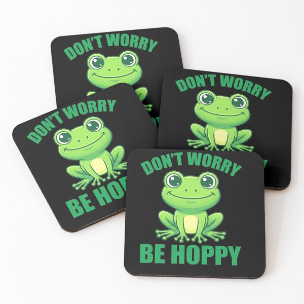 Item preview, Don’t Worry Be Hoppy Cute Frog Positive Quote Art Men Women designed and sold by MiALopezArt.