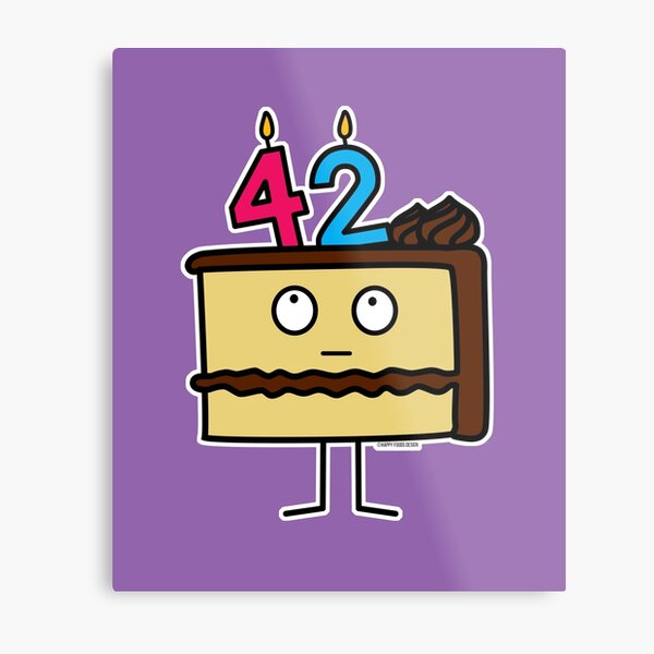 Impression Metallique 43eme Gateau D Anniversaire Avec Des Bougies Glacage Dessert 43 Par Berenicelimon Redbubble