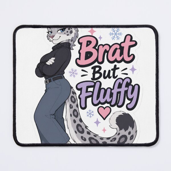 Item preview, Brat But Fluffy Snow Leopard Furry designed and sold by Furrenzy.