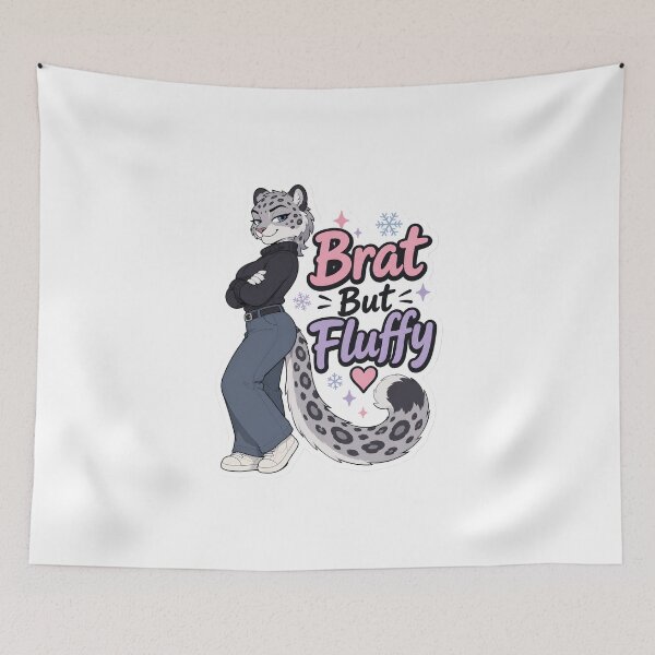 Item preview, Brat But Fluffy Snow Leopard Furry designed and sold by Furrenzy.