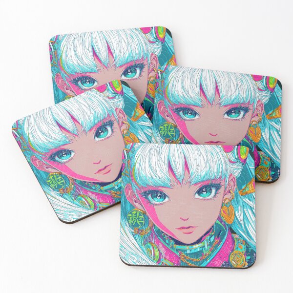 Item preview, Cyberpunk Neon Anime Girl Portrait designed and sold by greatlakesea.