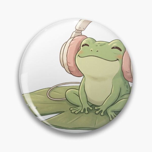 Item preview, Chill Frog with Headphones designed and sold by redblink store.
