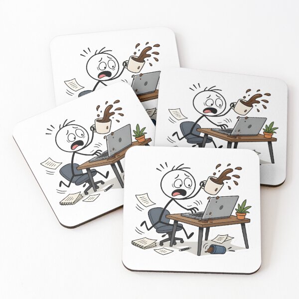 Item preview, Caffeine & Chaos Stickman Morning Routine designed and sold by StickyGuys.