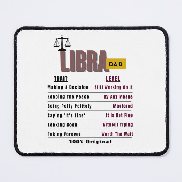 Item preview, Libra Dad Traits - Humorous Zodiac Father's Day Gift designed and sold by ZenWealthDesign.