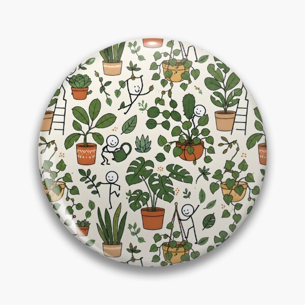Item preview, Botanical Chaos Stickman Pattern with Succulents designed and sold by StickyGuys.