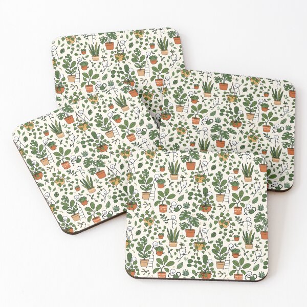 Item preview, Botanical Chaos Stickman Pattern with Succulents designed and sold by StickyGuys.