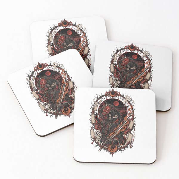Item preview, Crimson Mask Hunter Anime Inspired Tattoo Flash Art designed and sold by oddpawstudio.