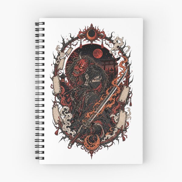 Item preview, Crimson Mask Hunter Anime Inspired Tattoo Flash Art designed and sold by oddpawstudio.
