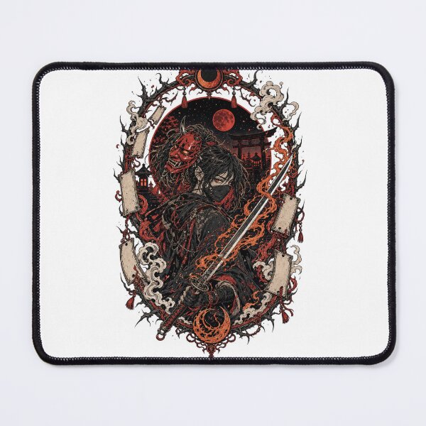 Item preview, Crimson Mask Hunter Anime Inspired Tattoo Flash Art designed and sold by oddpawstudio.