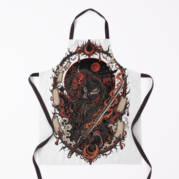 Item preview, Crimson Mask Hunter Anime Inspired Tattoo Flash Art designed and sold by oddpawstudio.
