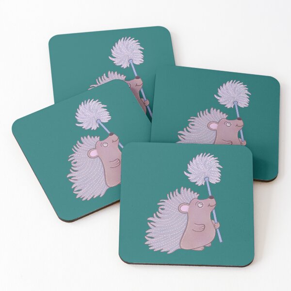 Item preview, Hedgehog and a Dandelion — Whimsical Folk Art Illustration Cute Hedgehog Art designed and sold by Whimsy Moth .