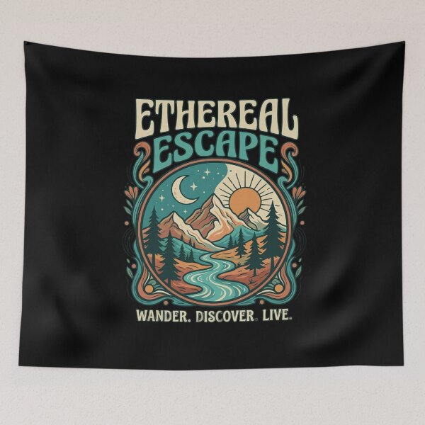 Item preview, Ethereal Escape Vintage Mountain Nature Wanderlust designed and sold by RoyalDeluxGo.