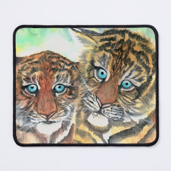 Item preview, Tiger cubs - watercolour painting designed and sold by AussiAllison.