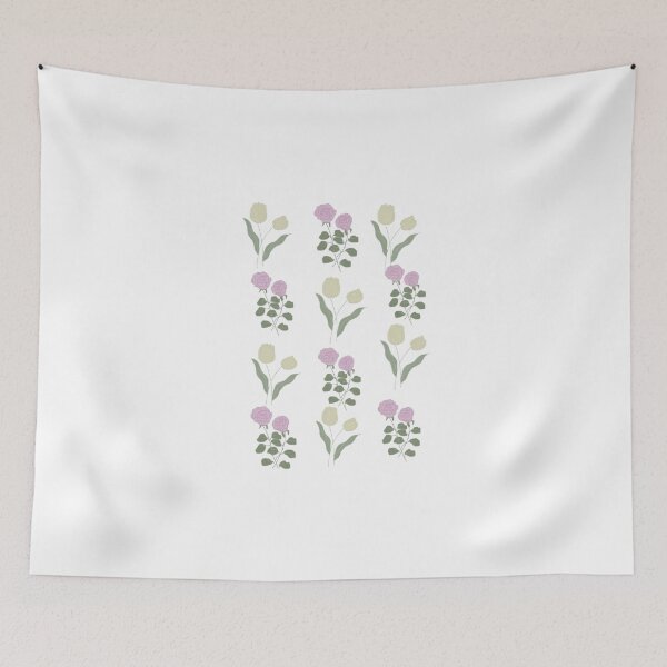 Item preview, floral pattern rose white tulip designed and sold by rachelsillust.