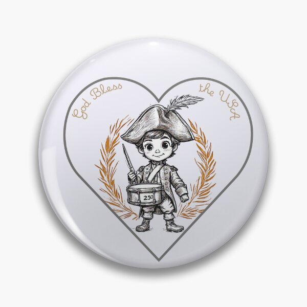Item preview, Cute Patriotic Drummer Boy Heart - God Bless the USA  America 250 designed and sold by dcohea.
