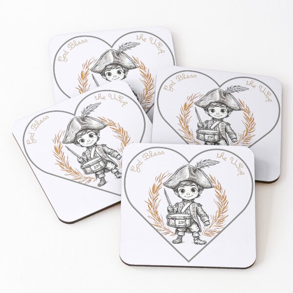 Item preview, Cute Patriotic Drummer Boy Heart - God Bless the USA  America 250 designed and sold by dcohea.