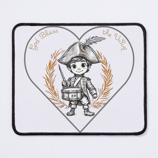 Item preview, Cute Patriotic Drummer Boy Heart - God Bless the USA America 250 designed and sold by dcohea.