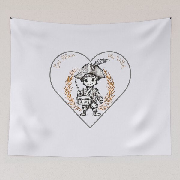 Item preview, Cute Patriotic Drummer Boy Heart - God Bless the USA  America 250 designed and sold by dcohea.