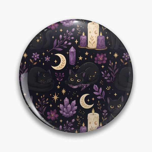 Item preview, Mystical Cat Coven Pattern with Crystals and Candles designed and sold by StickyGuys.