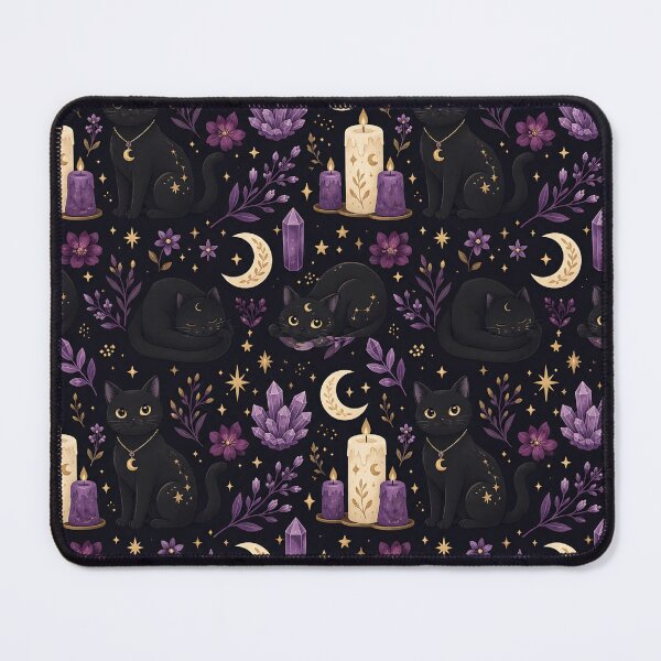 Item preview, Mystical Cat Coven Pattern with Crystals and Candles designed and sold by StickyGuys.