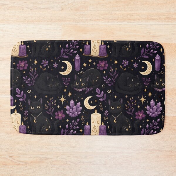 Item preview, Mystical Cat Coven Pattern with Crystals and Candles designed and sold by StickyGuys.