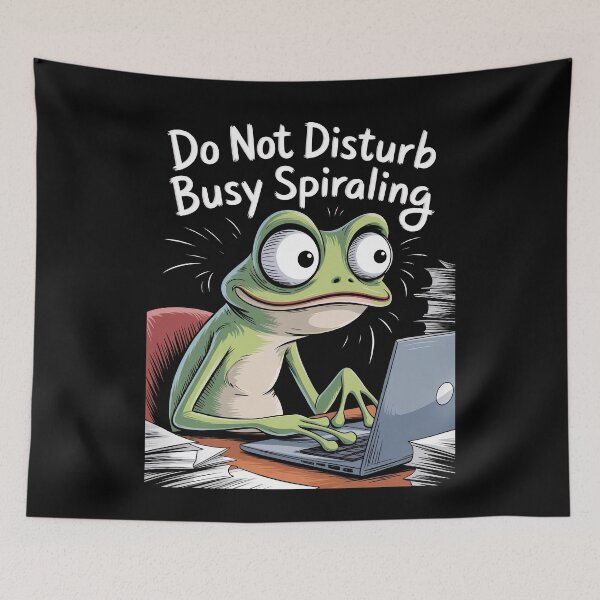 Item preview, Do Not Disturb Busy Spiraling Funny Anxiety Frog Meme Gift designed and sold by Say It With Ink.