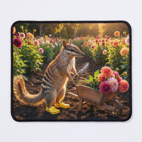 Item preview, Numbat Gardener Gathers Dahlias designed and sold by Tridentulus.