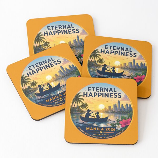 Item preview, JW Eternal Happiness – Manila Philippines 2026 Inspired Convention Art | Tropical Sunset & Filipino Outrigger Boat Design designed and sold by AdoptKM.