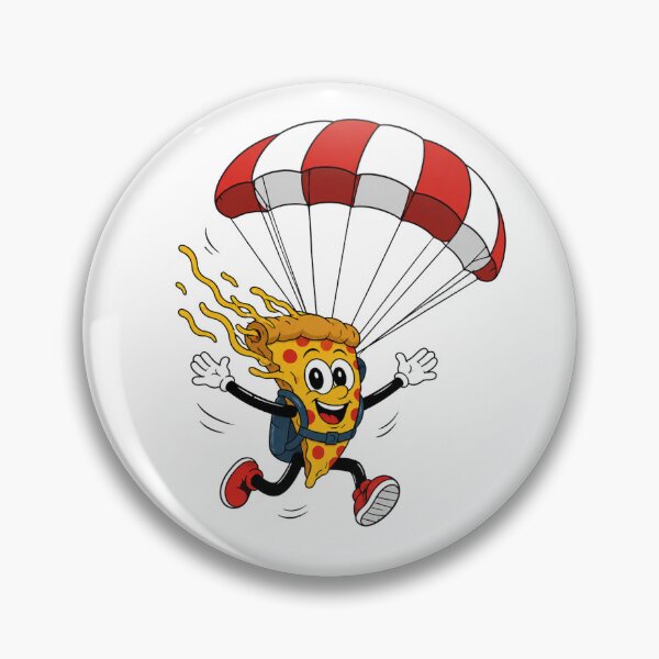 Item preview, Funny Pizza Skydiving – Parachute Adventure Art designed and sold by Combat Skies.